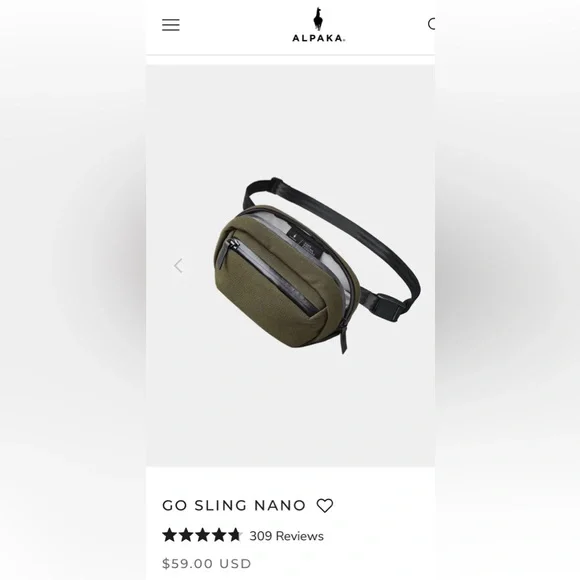 ALPAKA Go Sling Nano - Olive Green - Picture 1 of 13